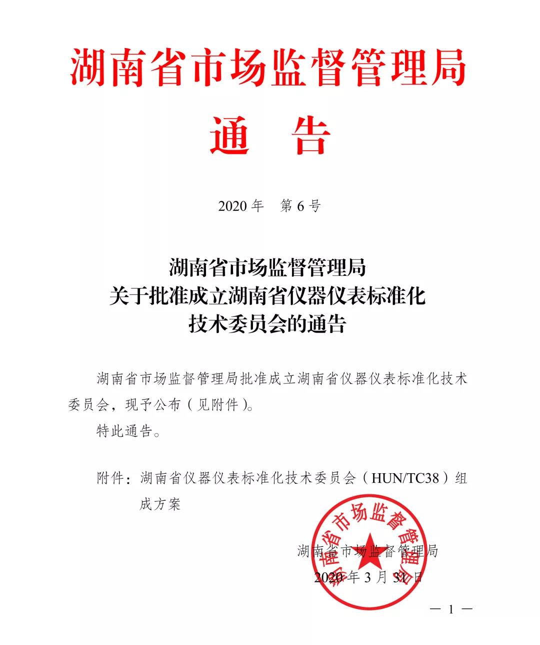 湖南省仪器仪表标准化技术委员会成立了! 湖南省仪器仪表标准化技术委员会成立了!